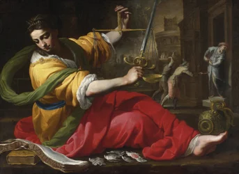 正義のアレゴリー par Mei, Bernardino (1612-1676)