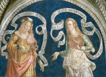 Le prophete Jeremie et la sibylle phrygienne - The Prophet Jeremiah and the Phrygian Sibyl by Pinturicchio, Bernardino, Workshop of (1454-1513). フレスコ