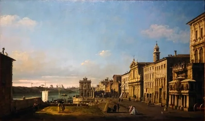 ベルナルド・ベロット - ローマにおけるリペッタ通りの概観、1742-1744年
