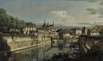 ドイツ語：Dresden, am Zwinger ツヴィンガー濠の眺め