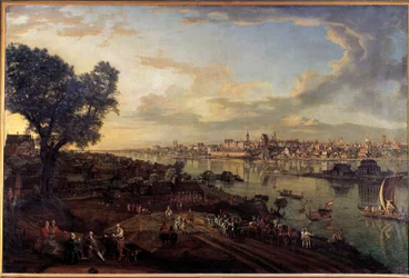 プラハ郊外からワルシャワ市街を望む ベルナルド・ベロット（1720-1780）の絵