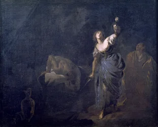 Judite com a Cabeça de Holofernes de Bernardo Cavallino (1616-1622-1654-1656), óleo sobre tela