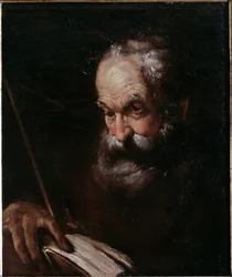 本を持つ老人の肖像（油彩・キャンバス