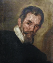 作曲家クラウディオ・モンテヴェルディ (1567-1643) の肖像 ストロッツィ、ベルナルド (1581-1644) 個人蔵