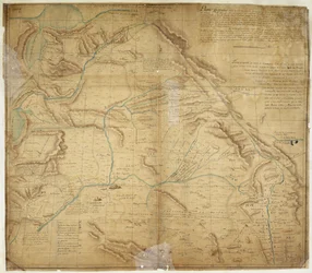 ニューメキシコの大部分とアッパーカリフォルニアの一部の地図