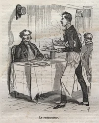 Le restaurateur - Jean Anthelme Brillat Savarin (Brillat-Savarin)の「La Physiologie du gout」に掲載された彫刻。