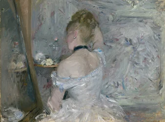 化粧する女性、1875-1880年