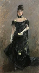 黒衣の女性、または劇場の前で、1875年