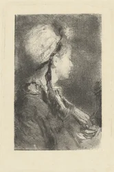 右向きの横顔の芸術家の妻、c。 1880年。
