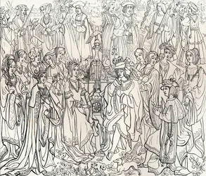 フランスのルイ12世とメアリーチューダーの結婚、16世紀、1849年。