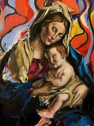 Madonna And Child, c.2020 (Acrílico sobre tela)