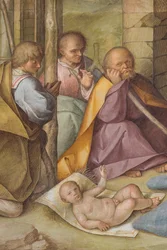中央身廊、北側第4スパン、「羊飼いの礼拝」 ボッカッチョ Boccaccino 1516-17年、詳細