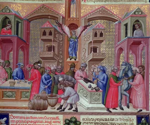 商人ギルド、原稿「Justinian Institutiones Feodorum et Alia」、1300年頃（ベラム）
