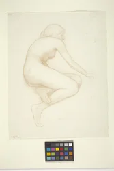 Modelo Crouching (tinta no papel)