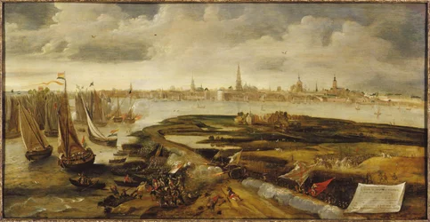 1605 年 5 月 17 日、アントワープ近郊に上陸を試みるオランダ軍を撃退するイニゴ デ ボルハ。 1640年。