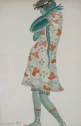 オペラスノーメイデンの衣装デザイン（N.リムスキーコルサコフ作、1919年）