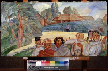 ロシア。 シリーズ The Faces of Russia (ロシア、サイクル The Faces of Russia から)。 ボリス・ドミトリエビッチ・グリゴリエフ (1886-1939) の作品、紙に水彩とグワッシュ、1917 年頃、ロシアの前衛、20 世紀、表現主義。 州立美術館、ドニプロペ