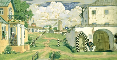 アレクサンドルオストロフスキーの劇「The Fiery Heart」の舞台デザイン、1911年（段ボールのガッシュとテンペラ）