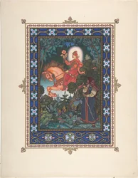 おとぎ話Vasilisa the Beautifulのイラストc。 1925