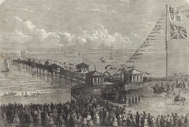 英国の海辺の桟橋を開く (彫刻)