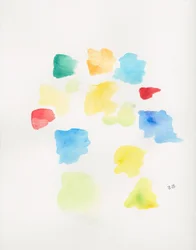 色とりどりの水彩画の図形