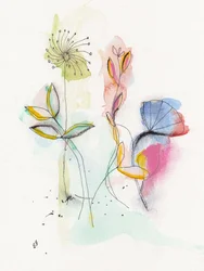 鮮やかな水彩画の花