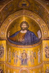 画像, の, イエス, サンタ・マリア・ヌオーヴァ大聖堂, モンレアーレ, シチリア, イタリア, ヨーロッパ