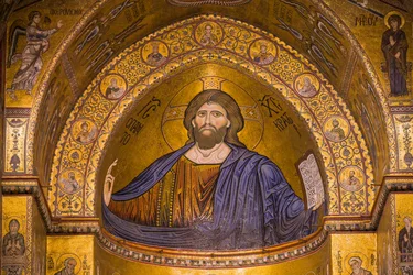 画像, の, イエス, サンタ・マリア・ヌオーヴァ大聖堂, モンレアーレ, シチリア, イタリア, ヨーロッパ