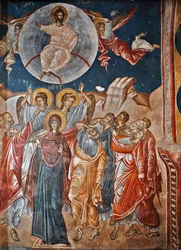 復活 - Peinture de Damiane (アクティブな 14 世紀) - 14 世紀 - フレスコ画 - ウビシの聖ジョージ修道院 ©FineArtImages/Leemage