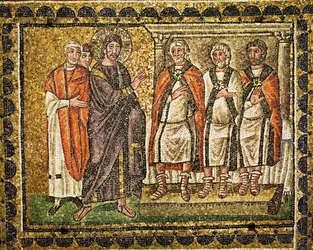 カイアファと大祭司の前のキリスト、6世紀（モザイク画）