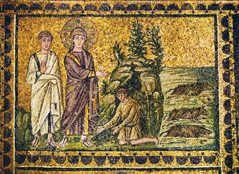 ガダレンの豚、あるいは悪魔の「軍団」の悪魔払い、6世紀（モザイク画）