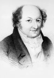 ロシアの劇作家Aleksandr Aleksandrovic Sachovskoj (1777-1846)の肖像（1825年に出版されたFaddey Venediktovich Bulgarinのアンソロジー「Russkaya Talia」のエングレーヴィング