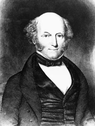 1837年から1841年まで第8代大統領を務めたアメリカの弁護士・政治家、マーティン・ヴァン・ビューレン（1782-1862）の肖像（エングレービング