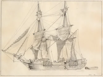 帆を乾かすブリッグ