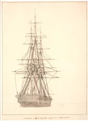 船尾から見たフリゲート艦