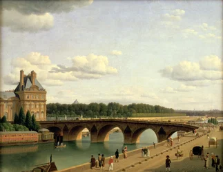 「パリ、ポン・ロワイヤル、ヴォルテール河岸の眺め」、1812年。