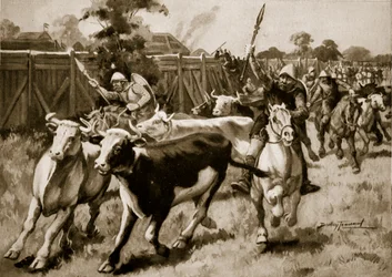 エタンダン（エディントン）の戦いの後、878年、「ハッチンソンのイギリス国民の物語」のイラスト、1920年頃（リソ）
