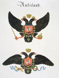 1830年から33年頃にドイツで発行された水彩画のコレクションから、ロシア帝国を武装させる