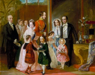 「トーマス・ヤングハズバンドとその家族、ヴィクトリア女王とその家族とクリスタル・パレスで会う」、c1854.