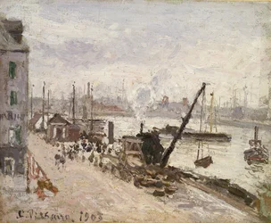 ルアーブルのキーサイド、1903年（バチステに油彩）