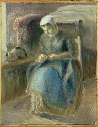女性の縫製、1881年