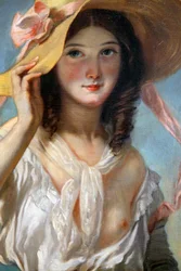 「花を持つ少女」、1843