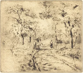 Ennery Dans les champs の畑で、Ennery、1875 年。