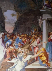Resurrection of Lazarus, fresco by Camillo Boccaccino (1501-1546), Church of Saint Sigismondo, Cremona, Lombardy, Italy   1462895   ja       japanese Successfully Translated  Original: The Girlfriends (woodcut) Translat: The Girlfriends (woodcut) 1438801 j