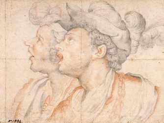 2人の若者の頭、1590年頃