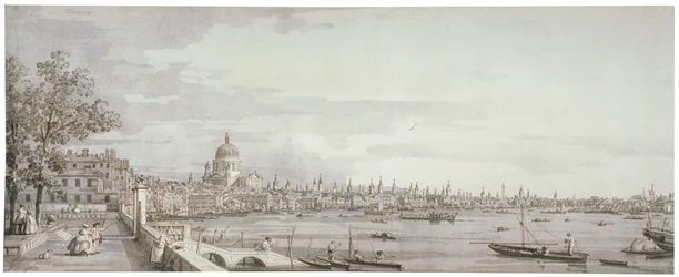 テムズ川の眺め、ロンドン、c1750