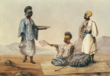 スーダンの黒人たち、M・ガウチ（1810-46年活動）版画による『北アフリカ旅行記』の図版、1821年
