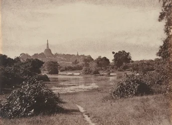 ラングーン。湖の近くの眺め、1855年。