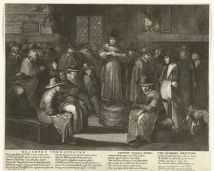 イギリスのクエーカー教徒の漫画、1656 年頃 クエーカー会議 / Fronti Nulla Fides / クエーカー会議 (オブジェクトのタイトル)