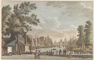 ロッテルダムのルーヴハーフェン、1790年頃 ロッテルダムの Leuvehaven / Leuvenhaven a Rotterdam の運河 (オブジェクトのタイトル)